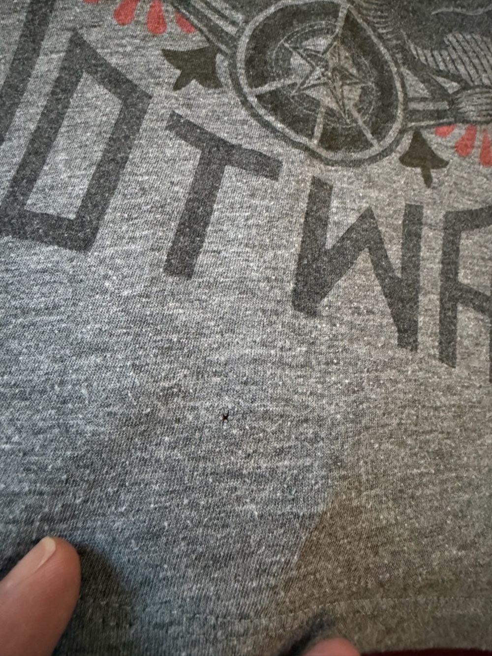 Obey Gray V‑Neck Tee with Teal and Coral Graphic - Picture 5 of 5